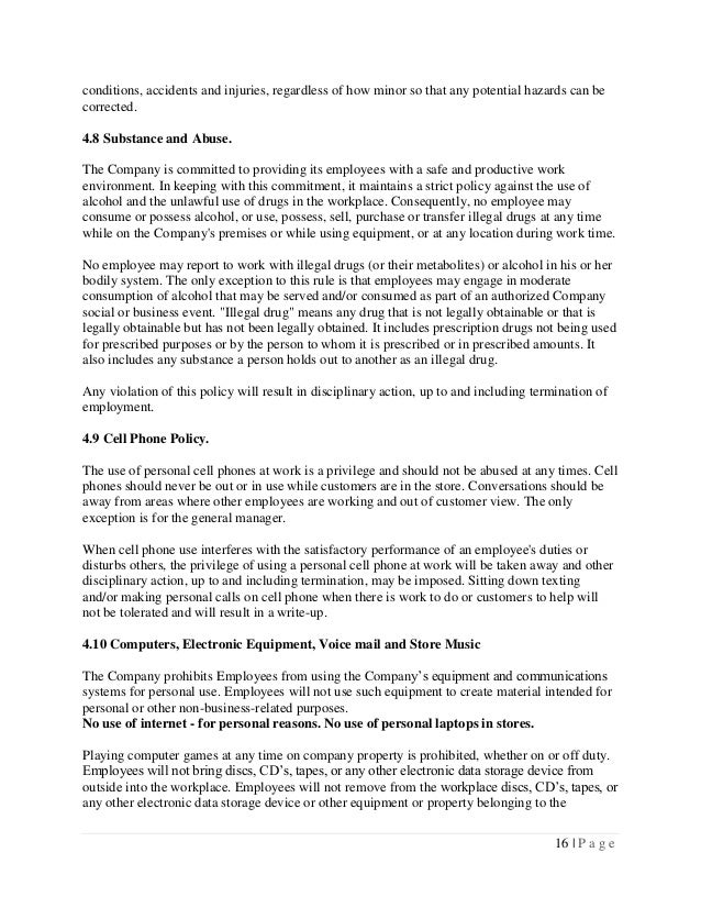 employee write up policy
