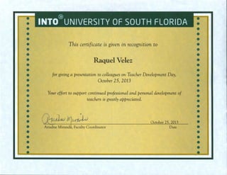 Certificate of Recognition 