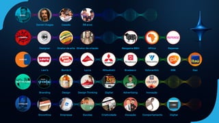 Daniel Chagas Casado 38 anos
Designer Diretor de arte Diretor de criação Neogama BBH Africa Repense
Levi’s Bombril Lycra Mitsubishi Bradesco Votorantim GSK Itaú
Branding Design Design Thinking Digital Advertising Inovação
Encontros Empresas Escolas Criatividade Inovação Comportamento Digital
 