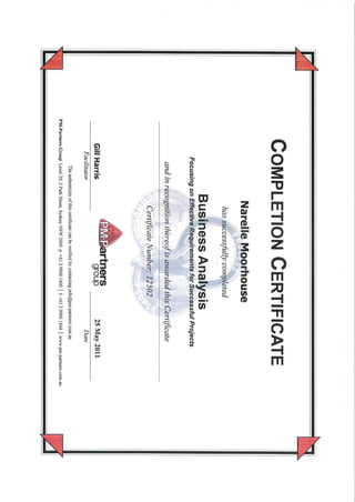 BA Certificate
