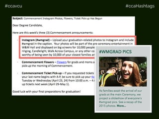 #ccavcu #ccaHashtags
Promotional
material
 