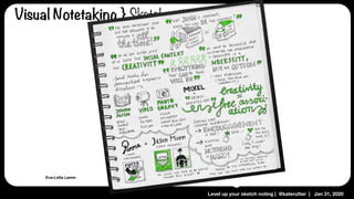 Level up your sketch noting | @katerutter | Jan 31, 2020
Eva-Lotta Lamm
Visual Notetaking } Sketchnoting
 