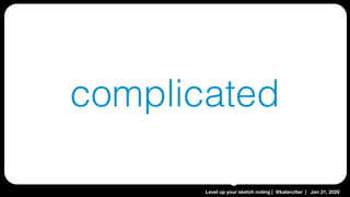 Level up your sketch noting | @katerutter | Jan 31, 2020
complicated
 