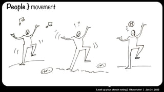 Level up your sketch noting | @katerutter | Jan 31, 2020
People } movement
 
