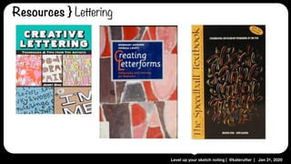 Level up your sketch noting | @katerutter | Jan 31, 2020
Resources } Lettering
 
