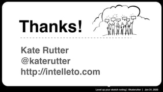 Level up your sketch noting | @katerutter | Jan 31, 2020
Kate Rutter
@katerutter
http://intelleto.com
Thanks!
 
