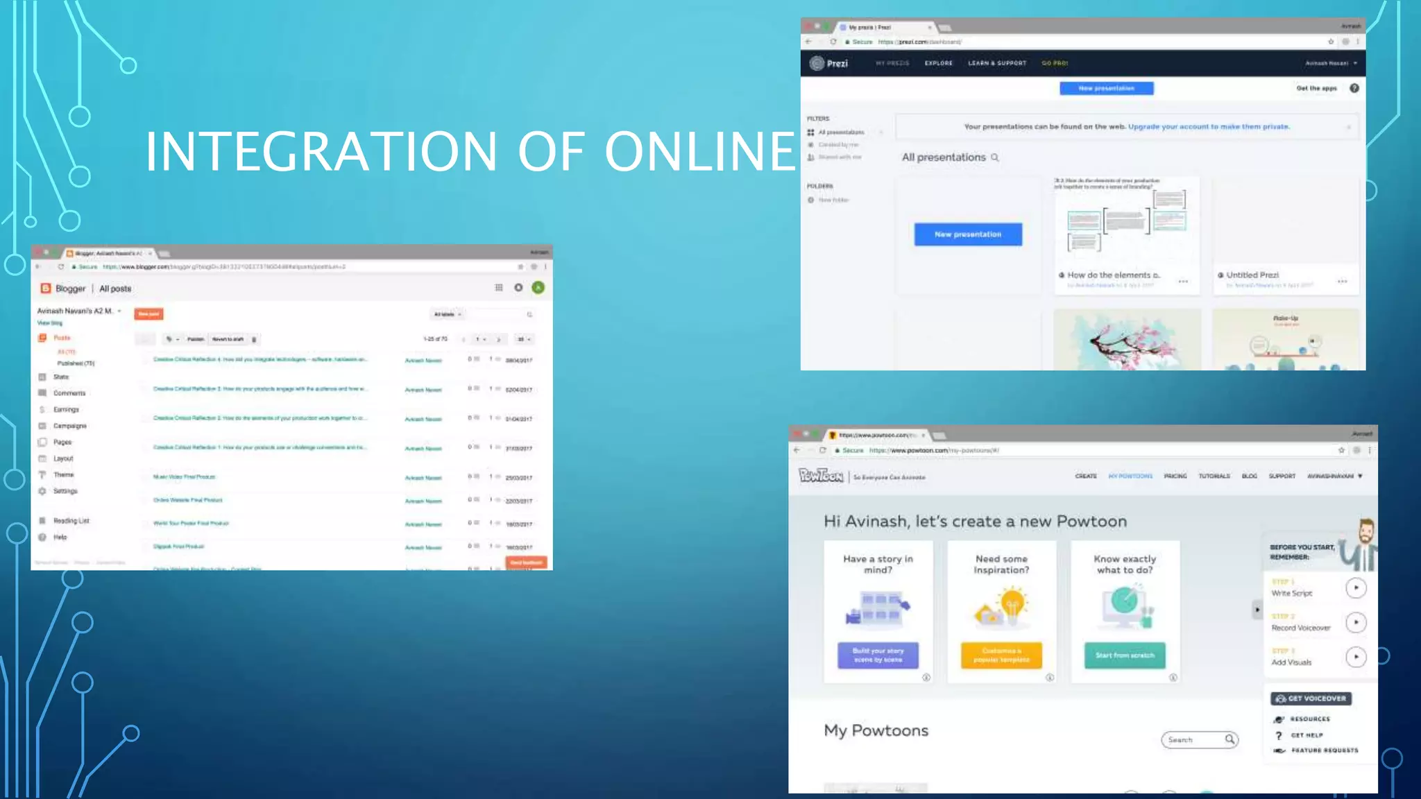 INTEGRATION OF ONLINE
 