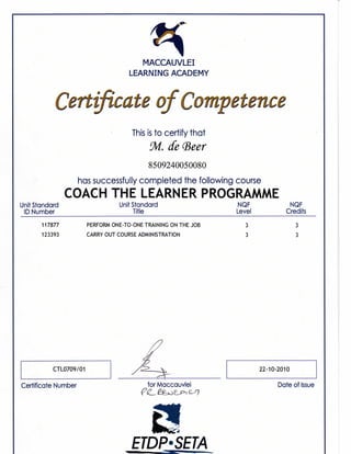 101022 ETDP Coach the Learner