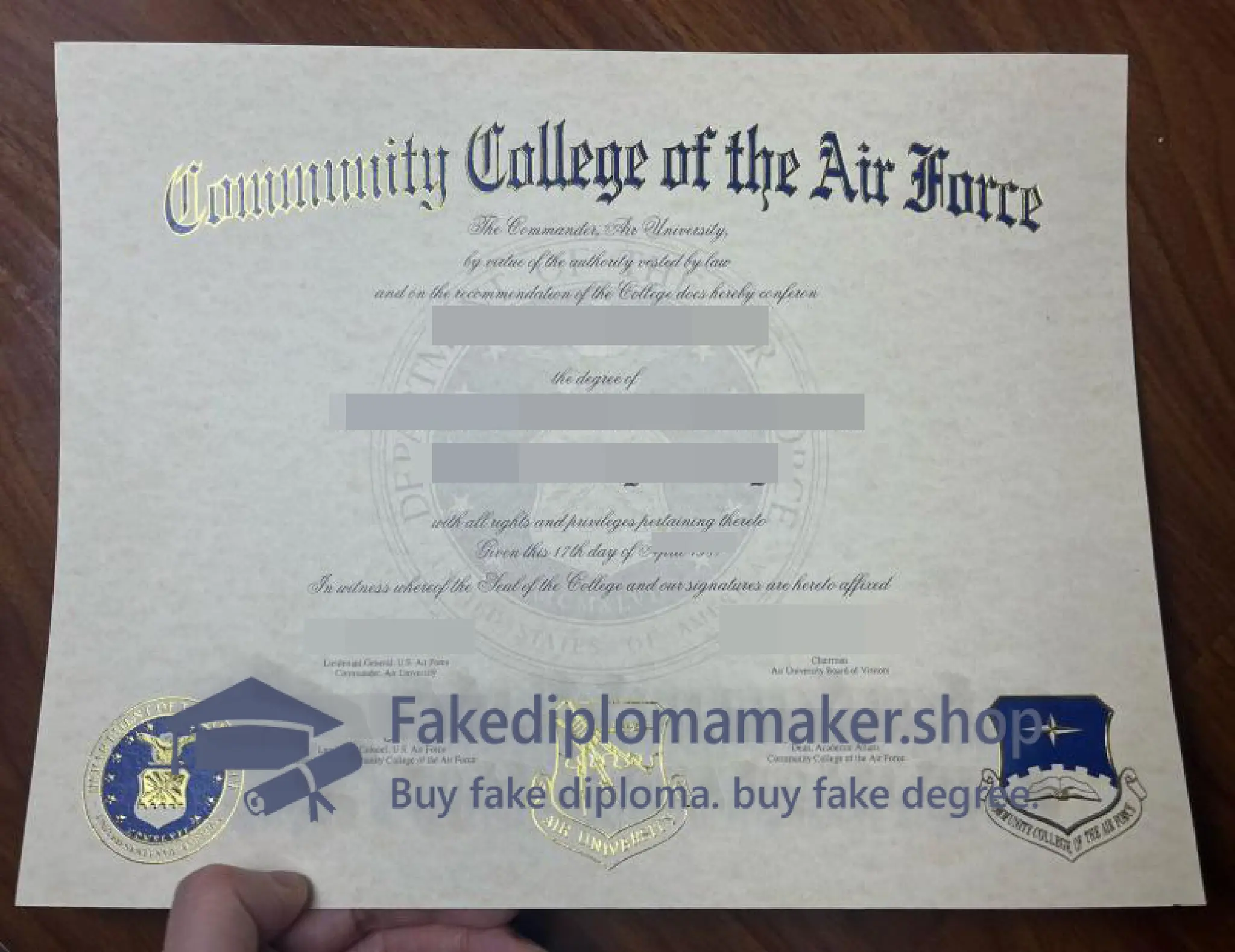CCAF degree, fake CCAF diploma certificate