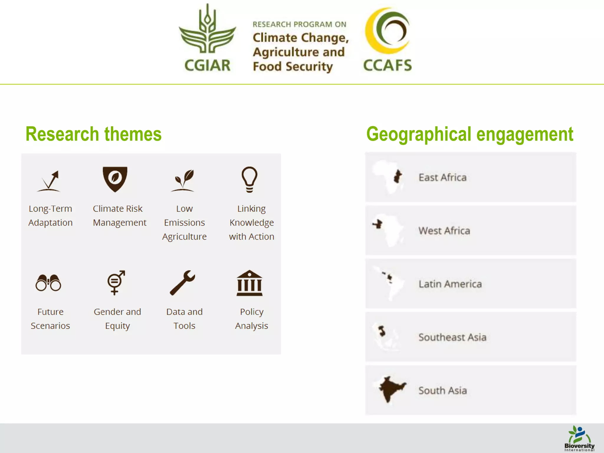 Research themes Geographical engagement
 