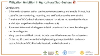 Achieving NDC Ambition in Agriculture: Mitigation ambition in new & updated NDCS - Soil carbon, livestock & rice sub-sectors