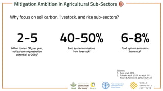 Achieving NDC Ambition in Agriculture: Mitigation ambition in new & updated NDCS - Soil carbon, livestock & rice sub-sectors
