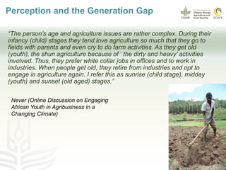 Youth and CSA: Lessons and Experiences from CCAFS East Africa