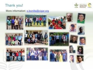 Thank you!
More information: o.bonilla@cigar.org
 