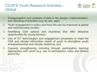 Youth and CSA: Lessons and experiences from CCAFS East Africa