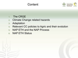 CCAFS EA Presentation for MOT training in ILRI Addis Ababa, Ethiopia.