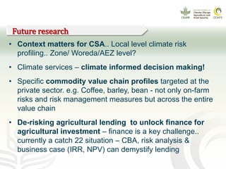 CCAFS EA Presentation for MOT training in ILRI Addis Ababa, Ethiopia.