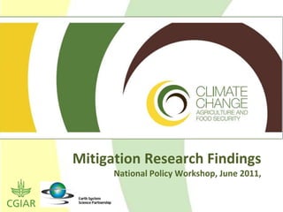 Mitigation Research Findings
      National Policy Workshop, June 2011,
 