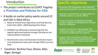 ICRISAT Global Planning Meeting 2019:CGIAR Research Program CCAFS- Enabling institutions and policies for sustainable climate change governance in agriculture by Samuel Partey and team