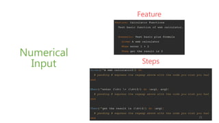 Numerical
Input Steps
Feature
21
 