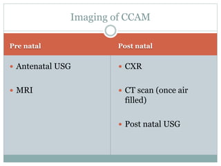 Congenital cystic adenomatoid malformation | PPTX