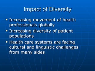 Cultural Competence And Global Health Workers | PPT