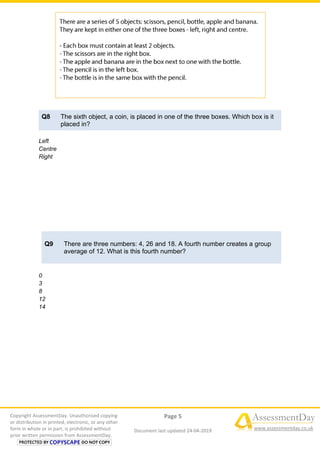 Ccat questions-assessment day | PDF