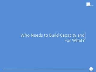 33
Who Needs to Build Capacity and
For What?
 