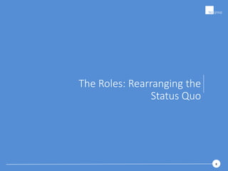 88
The Roles: Rearranging the
Status Quo
 