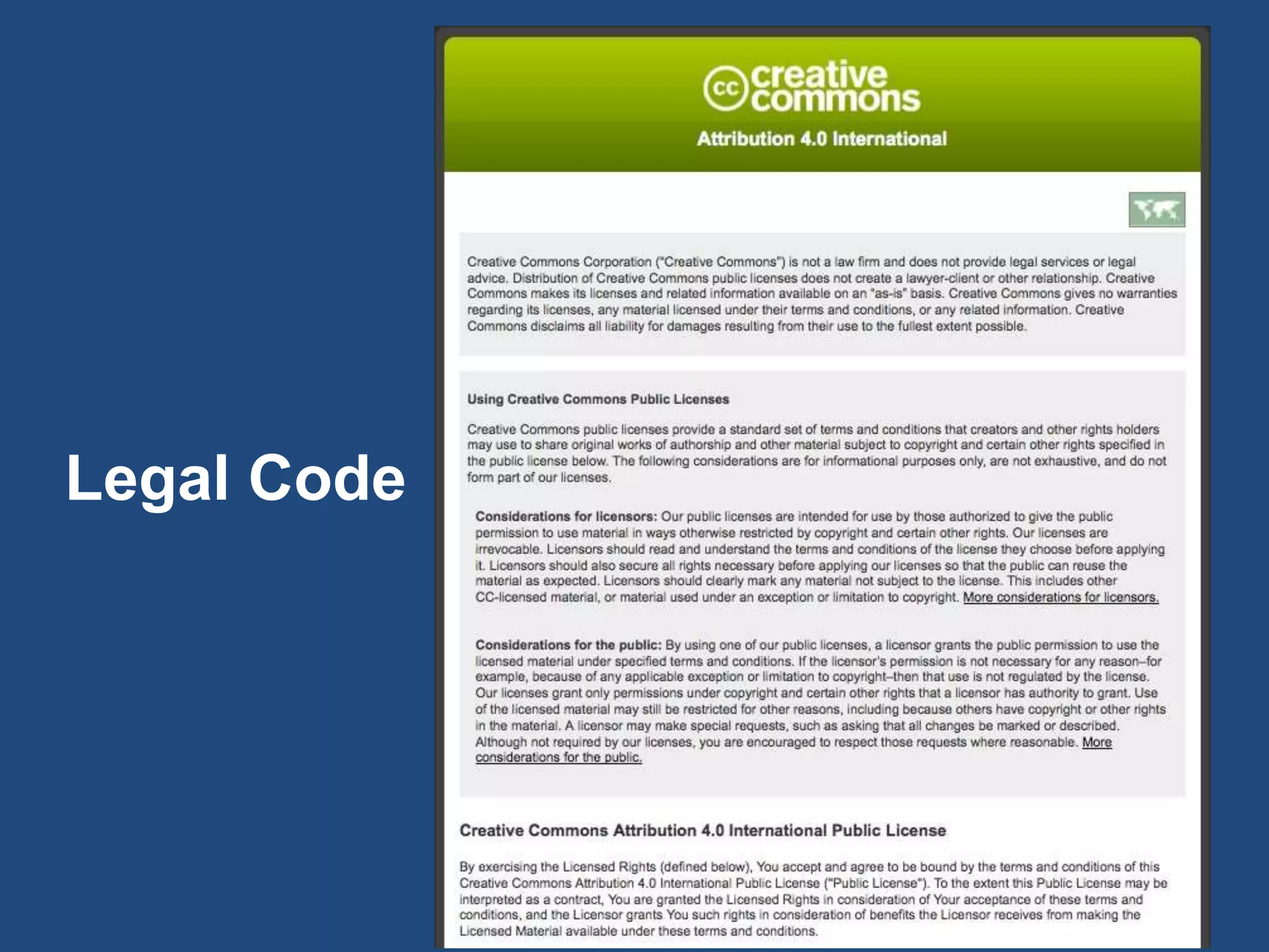 Legal Code
 