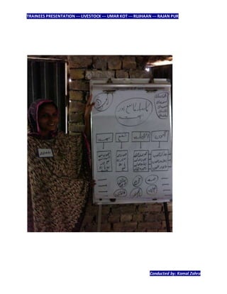 TRAINEES PRESENTATION --- LIVESTOCK --- UMAR KOT --- RUJHAAN --- RAJAN PUR
Conducted by: Komal Zahra
 