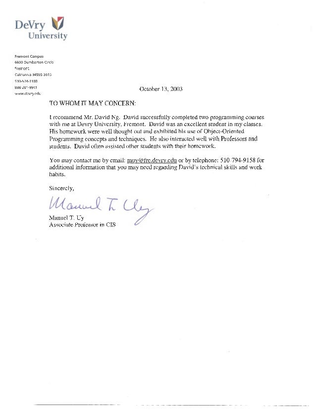 letters recommendations