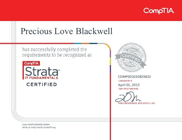 Comptia It Fundamentals Certificate