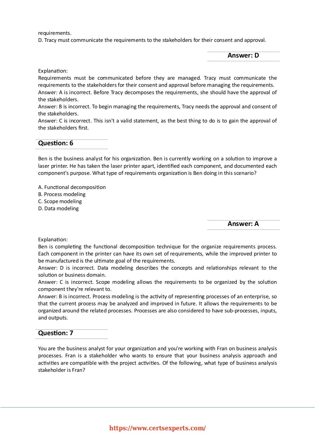 CCBA Online Test