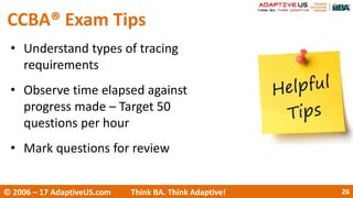 Ccba Test Examples How Best to Prepare for CCBA | PPTX