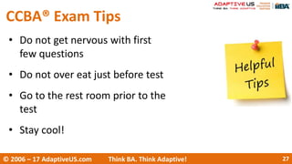 Ccba Test Examples How Best to Prepare for CCBA | PPTX