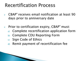 Maintain “Active” status <=> 60 CDUs/cycle
