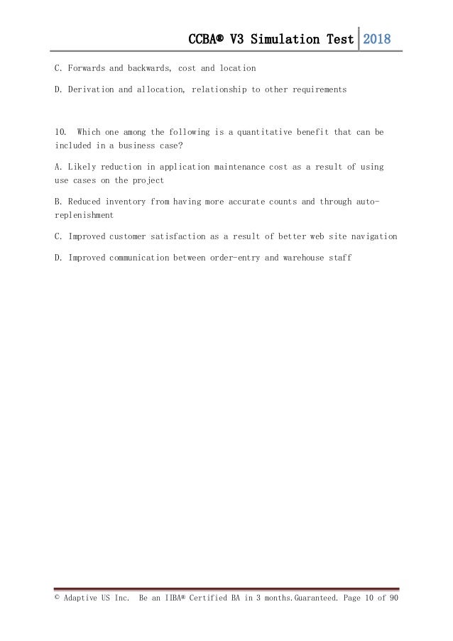 CCBA Examsfragen