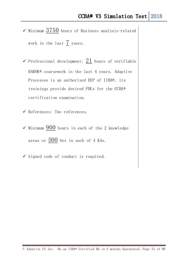 CCBA Zertifikatsfragen