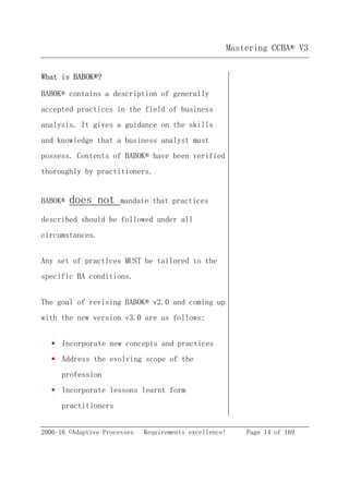 CCBA v3 Study Guide - Sample chapter | PDF