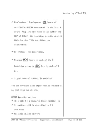 CCBA v3 Study Guide - Sample chapter | PDF