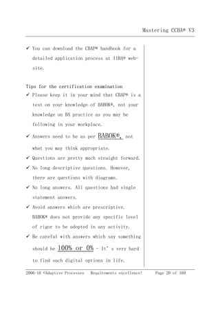 CCBA v3 Study Guide - Sample chapter | PDF