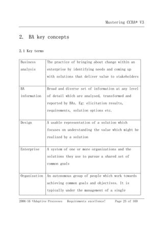 CCBA v3 Study Guide - Sample chapter | PDF