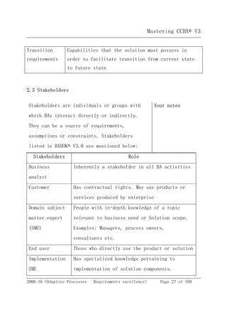 CCBA v3 Study Guide - Sample chapter | PDF
