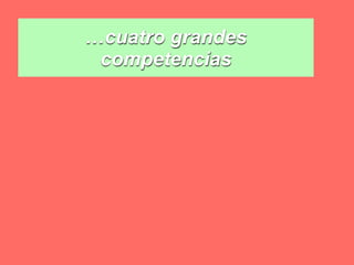 …cuatro grandes
 competencias
 