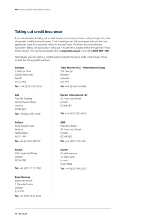 ABI Trade Credit Insurance Guide | PDF