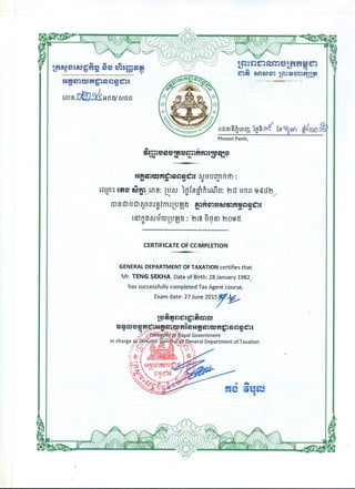 Certificate of Tax Agent Course
