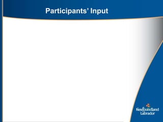 Participants’ Input
 
