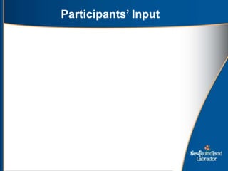 Participants’ Input
 
