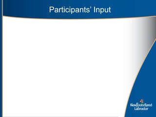 Participants’ Input
 